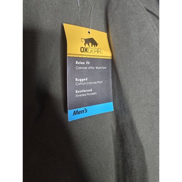 OXGEAR Men's Cotton Heavy Duty Canvas utility Work Pants Green- Size 42×30 - Picture 2 of 7